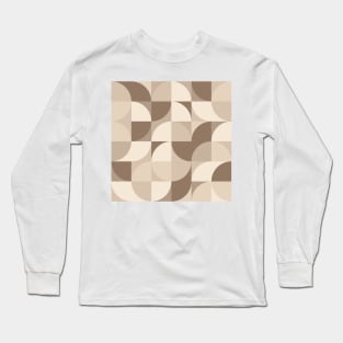 Modern Geometric (Sand) Long Sleeve T-Shirt